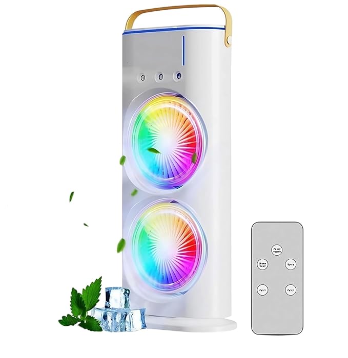 Portable Double Spray Fan – Hydrating Mist & Cool Air Combo