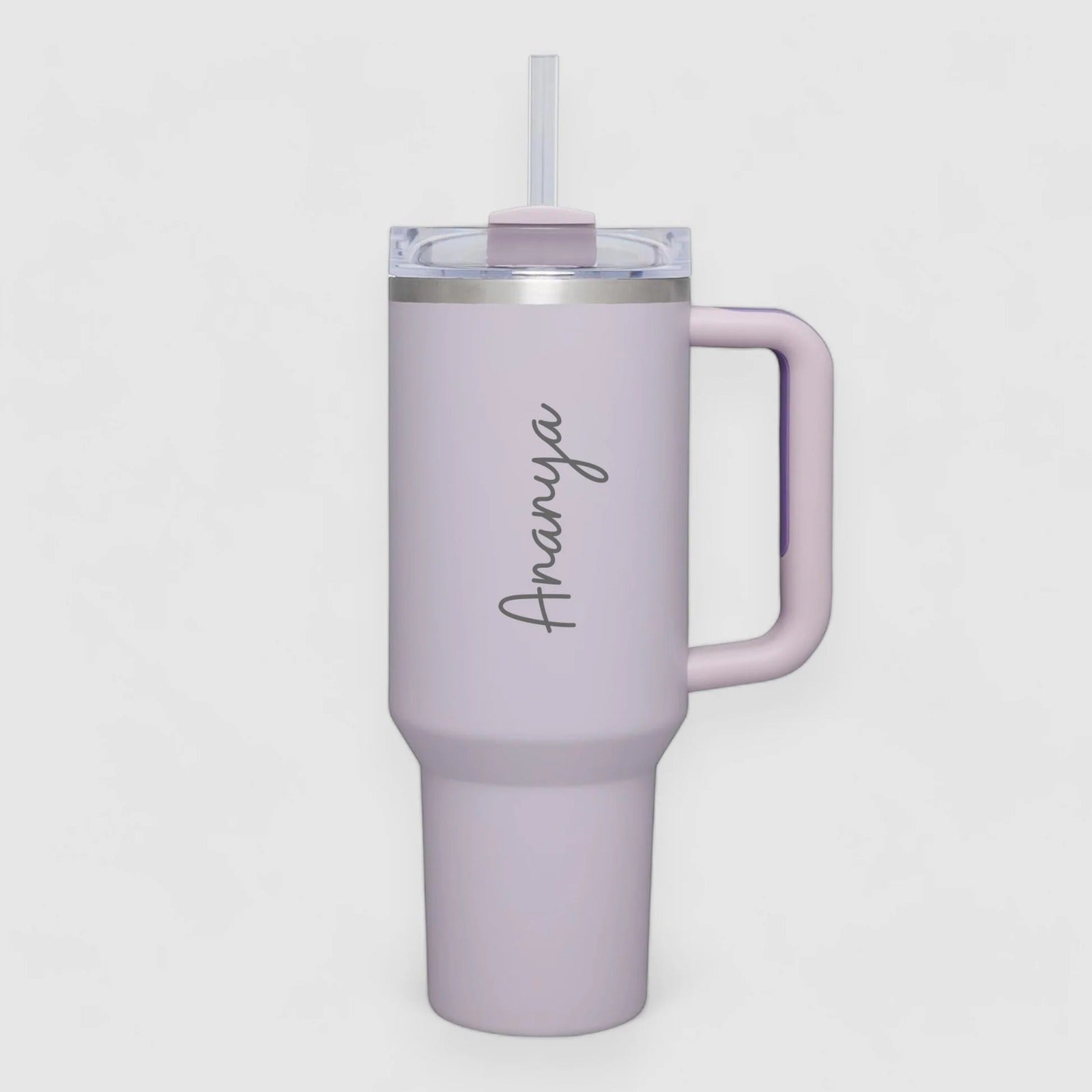 Customized Name-Printed 1200ml Insulated Stainless Steel Tumbler with Straw and Lid